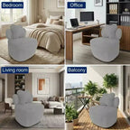 Sedia Girevole con Schienale a Cuore, Divano Lounge in Velluto Teddy Girevole a 360 Gradi con Contenitore per Soggiorno