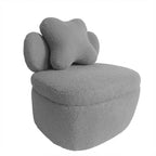 Sedia Girevole con Schienale a Cuore, Divano Lounge in Velluto Teddy Girevole a 360 Gradi con Contenitore per Soggiorno