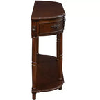 Tavolo Console Retrò Curvo con 2 Cassetti, Tavolino da Divano Stile Rustico con Gambe Romane e Ripiano Aperto, Tavolo d'Ingresso in Legno per Salotto, Corridoio