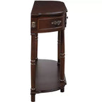 Tavolo Console Retrò Curvo con 2 Cassetti, Tavolino da Divano Stile Rustico con Gambe Romane e Ripiano Aperto, Tavolo d'Ingresso in Legno per Salotto, Corridoio