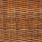 Sedia da pranzo Manrico in legno e rattan naturale Marrone Scuro/Marrone Naturale: Stile Bohemien, Intreccio Geometrico, Nessun Montaggio Richiesto
