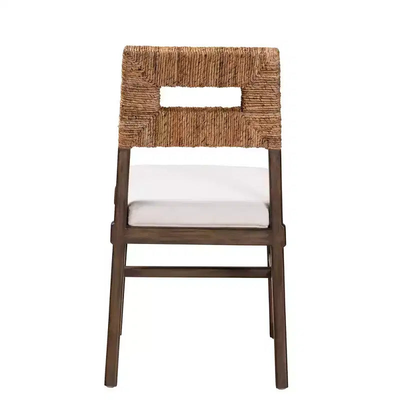 Porsha Mahogany Wood and Natural Rattan Dining Chair White/Natural Brown/Walnut Brown: Stile bohémien, nessun assemblaggio richiesto