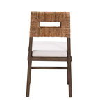 Porsha Mahogany Wood and Natural Rattan Dining Chair White/Natural Brown/Walnut Brown: Stile bohémien, nessun assemblaggio richiesto