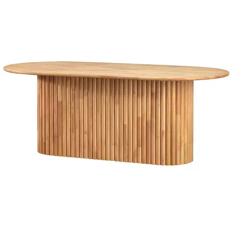 Lifestorey Layton Modern Oval Solid Wood Dining Table Natural