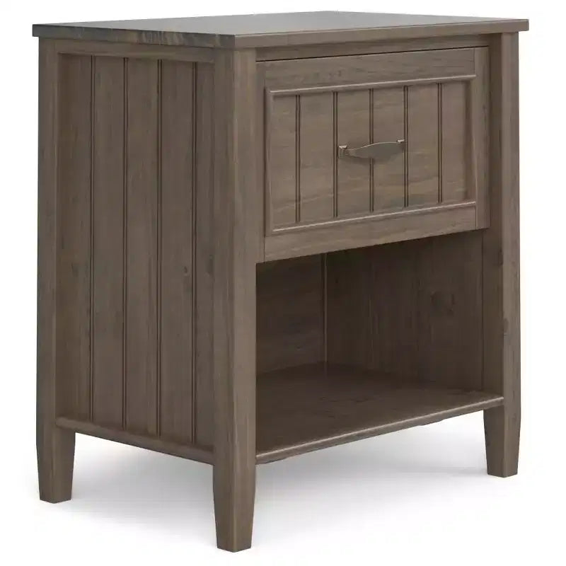 Rowan Bedside Table Smoky Brown - Wyndenhall: Transitional Style, 1-Year Warranty, Pine & Plywood Frame