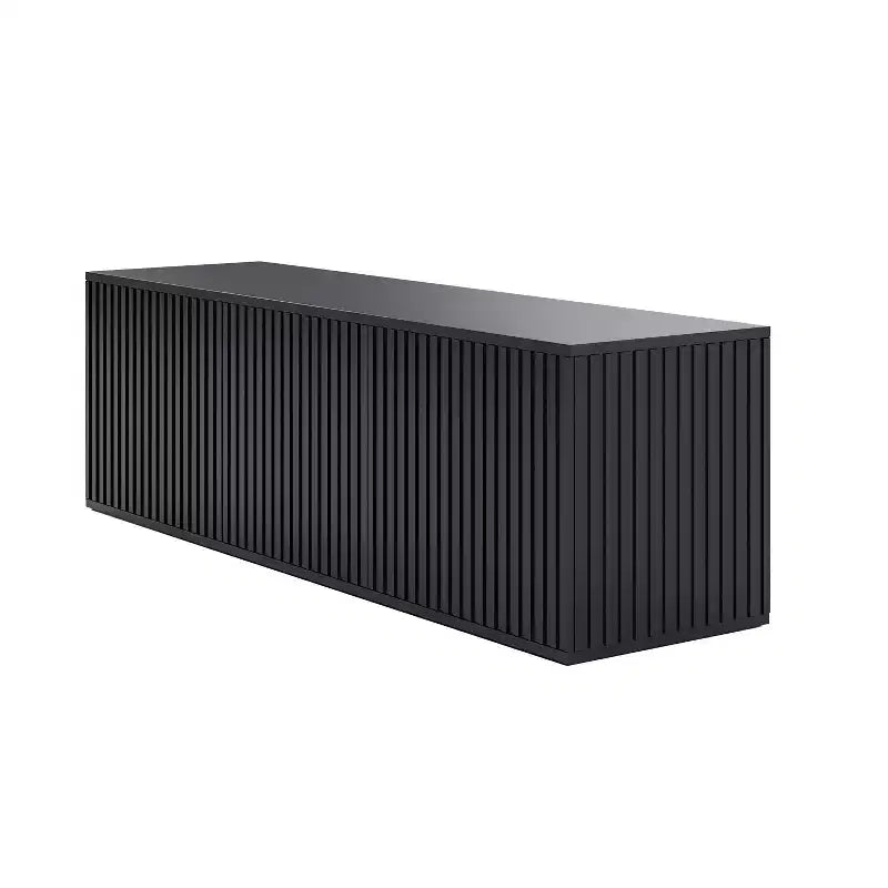 Mobile TV Trelisse per TV fino a 60" Nero: Mobile porta TV moderno con ante, Legno composito