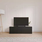 Mobile TV Trelisse per TV fino a 60" Nero: Mobile porta TV moderno con ante, Legno composito