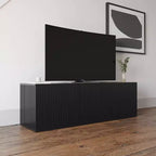 Mobile TV Trelisse per TV fino a 60" Nero: Mobile porta TV moderno con ante, Legno composito