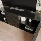 Mobile TV Trelisse per TV fino a 60" Nero: Mobile porta TV moderno con ante, Legno composito