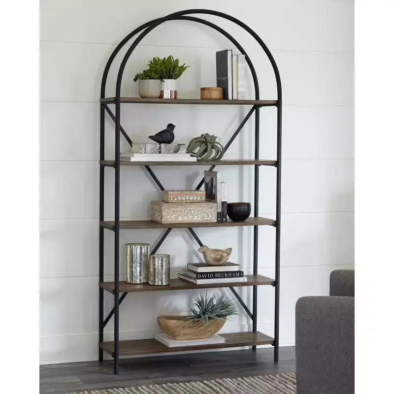 Libreria Galtbury da 183.89 cm - Nero/Marrone