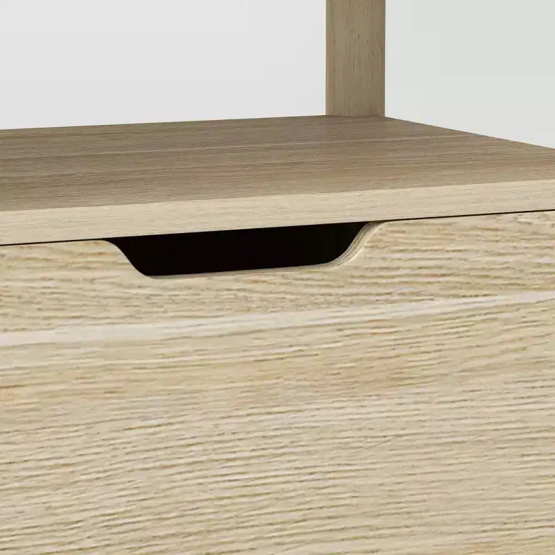 Libreria Piccola da 81 cm stile scandinavo con cassetti, colore naturale