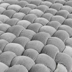 Panca da ingresso in velluto grigio: Pouf imbottito, Struttura in acacia, Lunghezza 113 cm