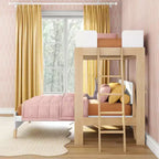 Letto a castello a L Mid-Century Modern Twin su Full, in legno massello
