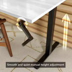 Telaio scrivania sit-stand a manovella con piano - Bianco e Nero