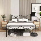Struttura letto in metallo Full/Queen con testiera e base materasso