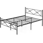 Struttura letto in metallo Full/Queen con testiera e base materasso