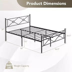 Struttura letto in metallo Full/Queen con testiera e base materasso