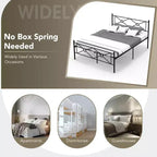 Struttura letto in metallo Full/Queen con testiera e base materasso