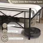 Struttura letto in metallo Full/Queen con testiera e base materasso