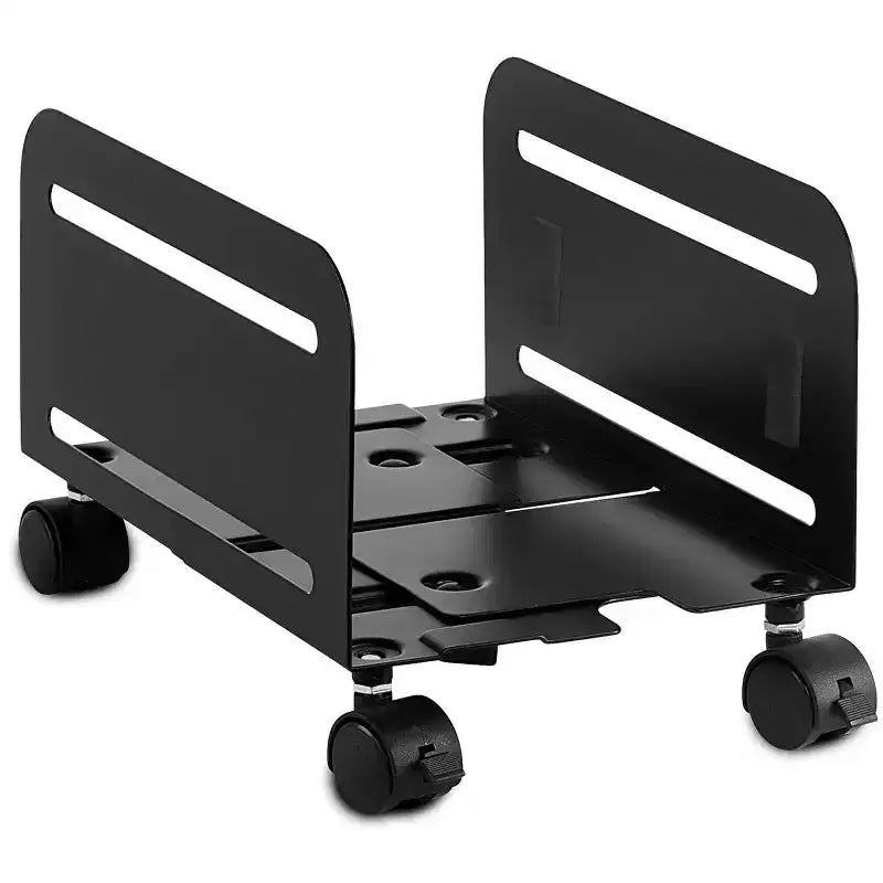 Mount-It! Rolling CPU Stand with Wheels | Heavy Duty Desktop Computer Tower Cart with Ventilation and Adjustable Width from 4.87 to 8.5 Inches | Steel
