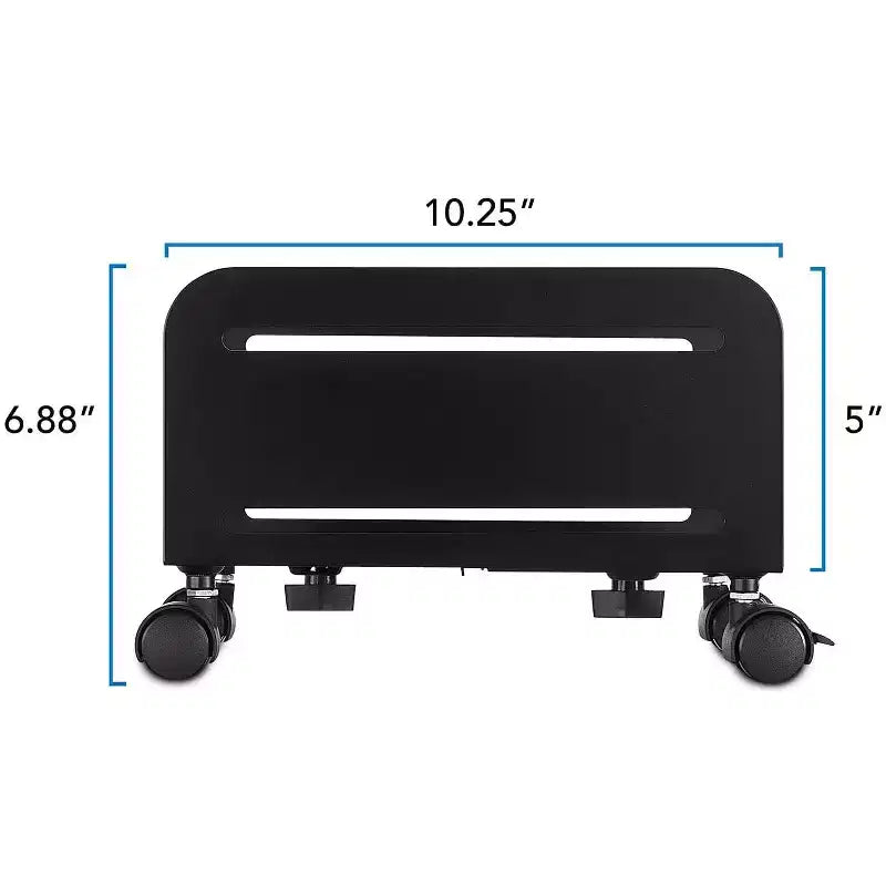 Mount-It! Supporto per CPU scorrevole con ruote | Carrello per computer desktop resistente con ventilazione e larghezza regolabile da 12,3 cm a 21,5 cm | Acciaio