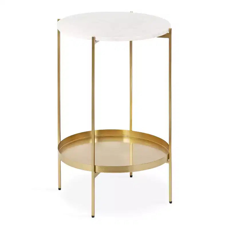 Kate and Laurel Lavish Round Metal Side Table, 17 Diameter, Gold