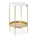 Kate and Laurel Lavish Round Metal Side Table, 17 Diameter, Gold