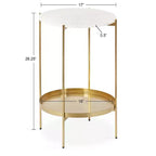 Tavolino rotondo in metallo Lavish, 17 diametro, Oro