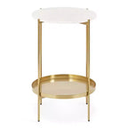 Tavolino rotondo in metallo Lavish, 17 diametro, Oro