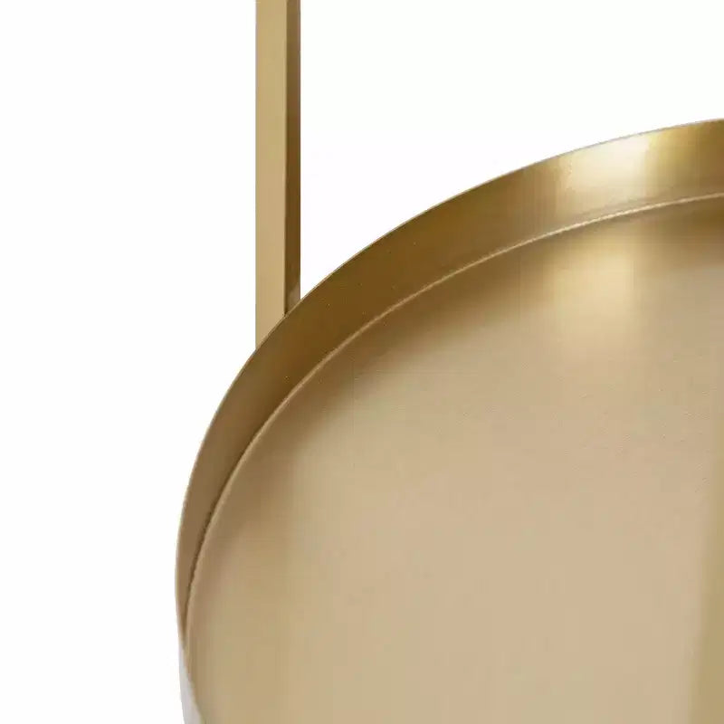 Tavolino rotondo in metallo Lavish, 17 diametro, Oro