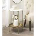 Tavolino rotondo in metallo Lavish, 17 diametro, Oro
