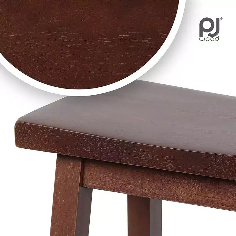 Sgabelli classici da 24 pollici per sedie a sella alti per cucine, sale da pranzo e bar con sedute senza schienale, 4 gambe quadre, noce