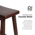 Sgabelli classici da 24 pollici per sedie a sella alti per cucine, sale da pranzo e bar con sedute senza schienale, 4 gambe quadre, noce