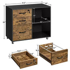 Classificatore vintage con 3 cassetti per casa e ufficio