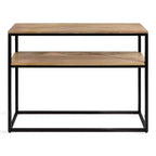 Tavolo Consolle Rettangolare Quarles in Legno, 36x10x30, Naturale e Nero