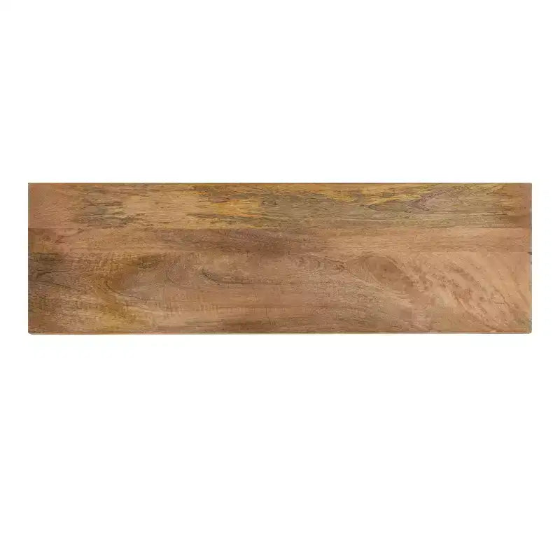 Tavolo Consolle Rettangolare Quarles in Legno, 36x10x30, Naturale e Nero