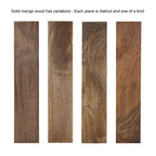 Tavolo Consolle Rettangolare Quarles in Legno, 36x10x30, Naturale e Nero