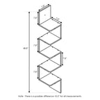 Scaffale a 5 ripiani a forma di S ad angolo, libreria espositiva, Espresso