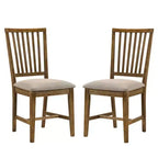 Simple Relax Set of 2 Upholstered Side Chair in Tan and Weathered Oak