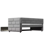 Divano Letto Singolo con Letto Estraibile e Schienale Imbottito, Grigio