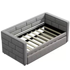 Divano Letto Singolo con Letto Estraibile e Schienale Imbottito, Grigio