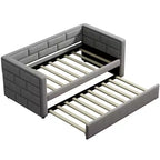Divano Letto Singolo con Letto Estraibile e Schienale Imbottito, Grigio