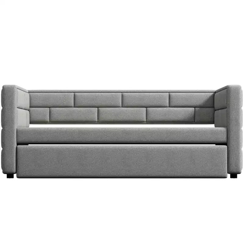 Divano Letto Singolo con Letto Estraibile e Schienale Imbottito, Grigio