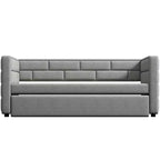 Divano Letto Singolo con Letto Estraibile e Schienale Imbottito, Grigio