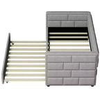 Divano Letto Singolo con Letto Estraibile e Schienale Imbottito, Grigio