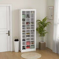 Scarpiera sottile da 71 pollici per ingresso, organizzatore porta scarpe alto con 3 altezze di cubi aperti per 36 paia di scarpe per corridoio, bianco