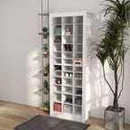 Scarpiera sottile da 71 pollici per ingresso, organizzatore porta scarpe alto con 3 altezze di cubi aperti per 36 paia di scarpe per corridoio, bianco
