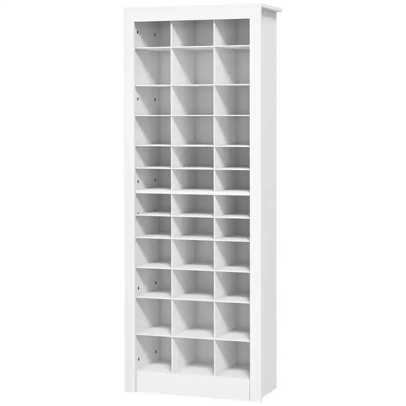 Scarpiera sottile da 71 pollici per ingresso, organizzatore porta scarpe alto con 3 altezze di cubi aperti per 36 paia di scarpe per corridoio, bianco
