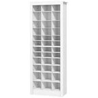 Scarpiera sottile da 71 pollici per ingresso, organizzatore porta scarpe alto con 3 altezze di cubi aperti per 36 paia di scarpe per corridoio, bianco