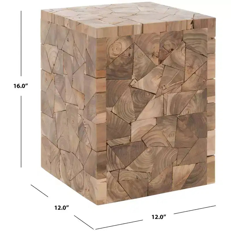 Sgabello quadrato Forbes Teak – Rovere medio